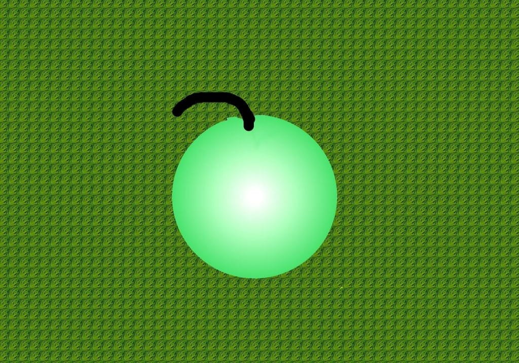 Яблоко на зелёном